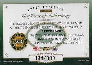 1999 Leaf Certified - Gridiron Gear #BF4-A Brett Favre  Back