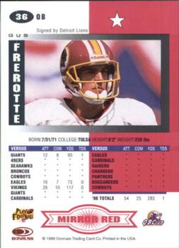 1999 Leaf Certified - Mirror Red #36 Gus Frerotte Back