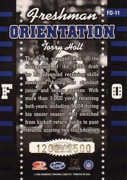 1999 Leaf Rookies & Stars - Freshman Orientation #FO-11 Torry Holt Back