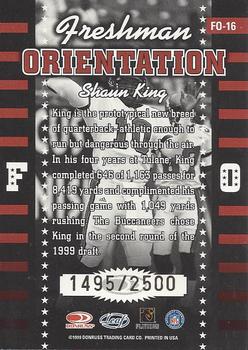 1999 Leaf Rookies & Stars - Freshman Orientation #FO-16 Shaun King Back