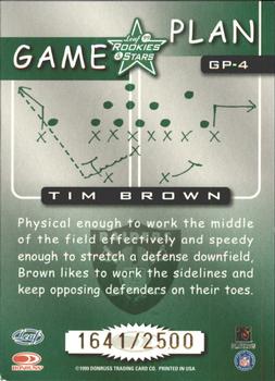 1999 Leaf Rookies & Stars - Game Plan #GP-4 Tim Brown Back