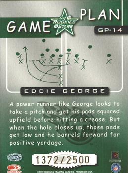 1999 Leaf Rookies & Stars - Game Plan #GP-14 Eddie George Back