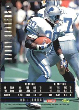 1995 Classic Images Limited #6 Barry Sanders Back
