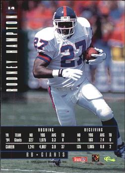 1995 Classic Images Limited #14 Rodney Hampton Back