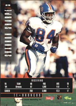 1995 Classic Images Limited #29 Shannon Sharpe Back