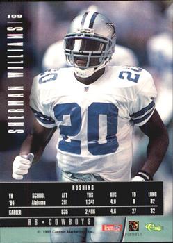 1995 Classic Images Limited #109 Sherman Williams Back