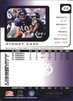 1999 Leaf Rookies & Stars - Longevity #22 Stoney Case Back