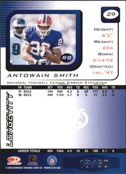 1999 Leaf Rookies & Stars - Longevity #29 Antowain Smith Back