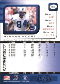 1999 Leaf Rookies & Stars - Longevity #68 Herman Moore Back