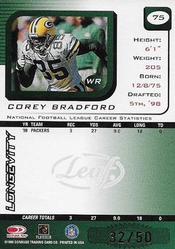 1999 Leaf Rookies & Stars - Longevity #75 Corey Bradford Back