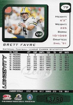 1999 Leaf Rookies & Stars - Longevity #79 Brett Favre Back