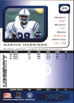 1999 Leaf Rookies & Stars - Longevity #85 Marvin Harrison Back