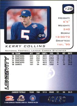 1999 Leaf Rookies & Stars - Longevity #128 Kerry Collins Back