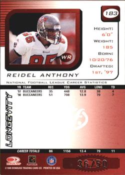 1999 Leaf Rookies & Stars - Longevity #183 Reidel Anthony Back