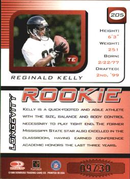 1999 Leaf Rookies & Stars - Longevity #205 Reginald Kelly Back