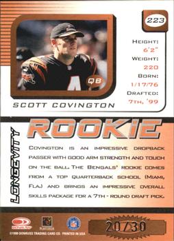 1999 Leaf Rookies & Stars - Longevity #223 Scott Covington Back