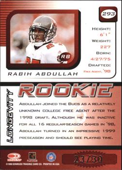 1999 Leaf Rookies & Stars - Longevity #293 Rabih Abdullah Back