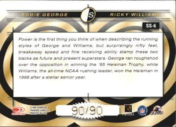 1999 Leaf Rookies & Stars - Signature Series #SS-6 Eddie George / Ricky Williams Back