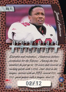 1999 Leaf Rookies & Stars - Statistical Standouts Die Cuts #SS-1 Jamal Anderson Back