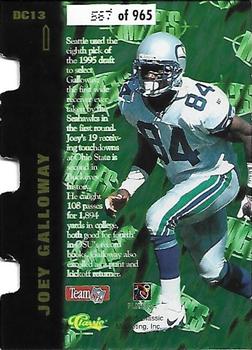 1995 Classic Images Limited Live - Die Cuts #DC13 Joey Galloway Back
