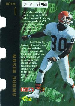1995 Classic Images Limited Live - Die Cuts #DC19 Andre Rison Back