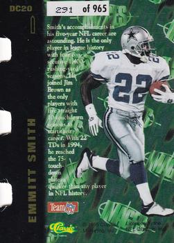 1995 Classic Images Limited Live - Die Cuts #DC20 Emmitt Smith Back