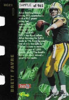 1995 Classic Images Limited Live - Die Cuts #DC21 Brett Favre Back