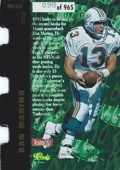 1995 Classic Images Limited Live - Die Cuts #DC22 Dan Marino Back