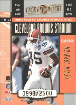 1999 Leaf Rookies & Stars - Ticket Masters #TM-24 Kevin Johnson / Tim Couch Back