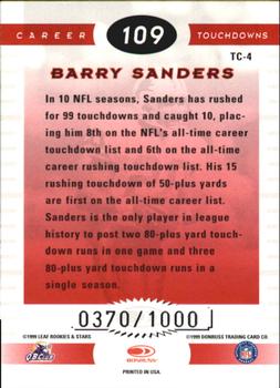 1999 Leaf Rookies & Stars - Touchdown Club #TC-4 Barry Sanders Back