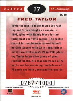 1999 Leaf Rookies & Stars - Touchdown Club #TC-10 Fred Taylor Back