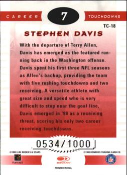 1999 Leaf Rookies & Stars - Touchdown Club #TC-18 Stephen Davis Back