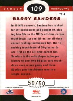 1999 Leaf Rookies & Stars - Touchdown Club Die Cuts #TC-4 Barry Sanders Back