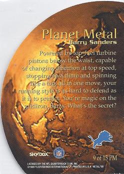 1999 SkyBox Metal Universe - Planet Metal #9 PM Barry Sanders Back