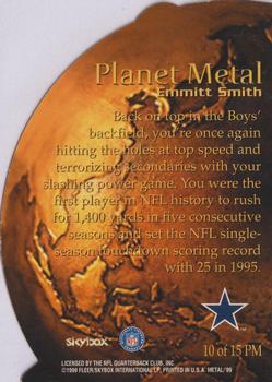 1999 SkyBox Metal Universe - Planet Metal #10 PM Emmitt Smith Back