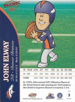 1999 Pacific Backyard Football #3 John Elway Back