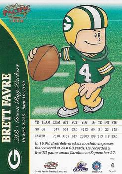 1999 Pacific Backyard Football #4 Brett Favre Back