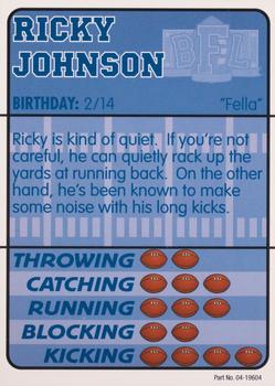 1999 Pacific Backyard Football #NNO Ricky Johnson Back