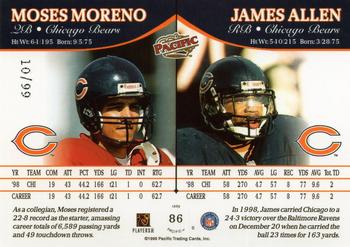 1999 Pacific - Copper #86 James Allen / Moses Moreno Back
