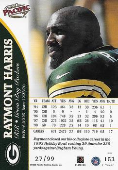 1999 Pacific - Copper #153 Raymont Harris Back