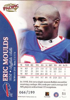 1999 Pacific - Gold #51 Eric Moulds Back