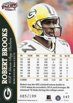 1999 Pacific - Gold #147 Robert Brooks Back