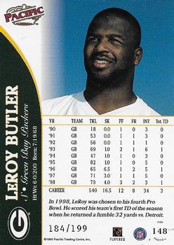 1999 Pacific - Gold #148 LeRoy Butler Back