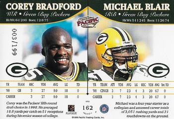 1999 Pacific - Gold #162 Corey Bradford / Michael Blair Back