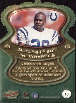 1999 Pacific - Gold Crown Die Cuts #16 Marshall Faulk Back