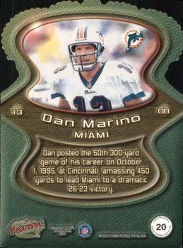 1999 Pacific - Gold Crown Die Cuts #20 Dan Marino Back