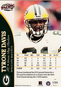 1999 Pacific - Opening Day #150 Tyrone Davis Back