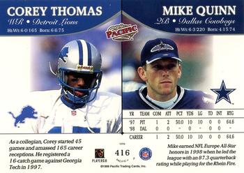 1999 Pacific - Opening Day #416 Corey Thomas / Mike Quinn Back