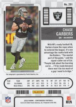 2022 Panini Contenders #291 Chase Garbers Back