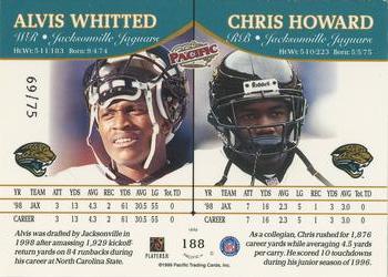 1999 Pacific - Platinum Blue #188 Alvis Whitted / Chris Howard Back